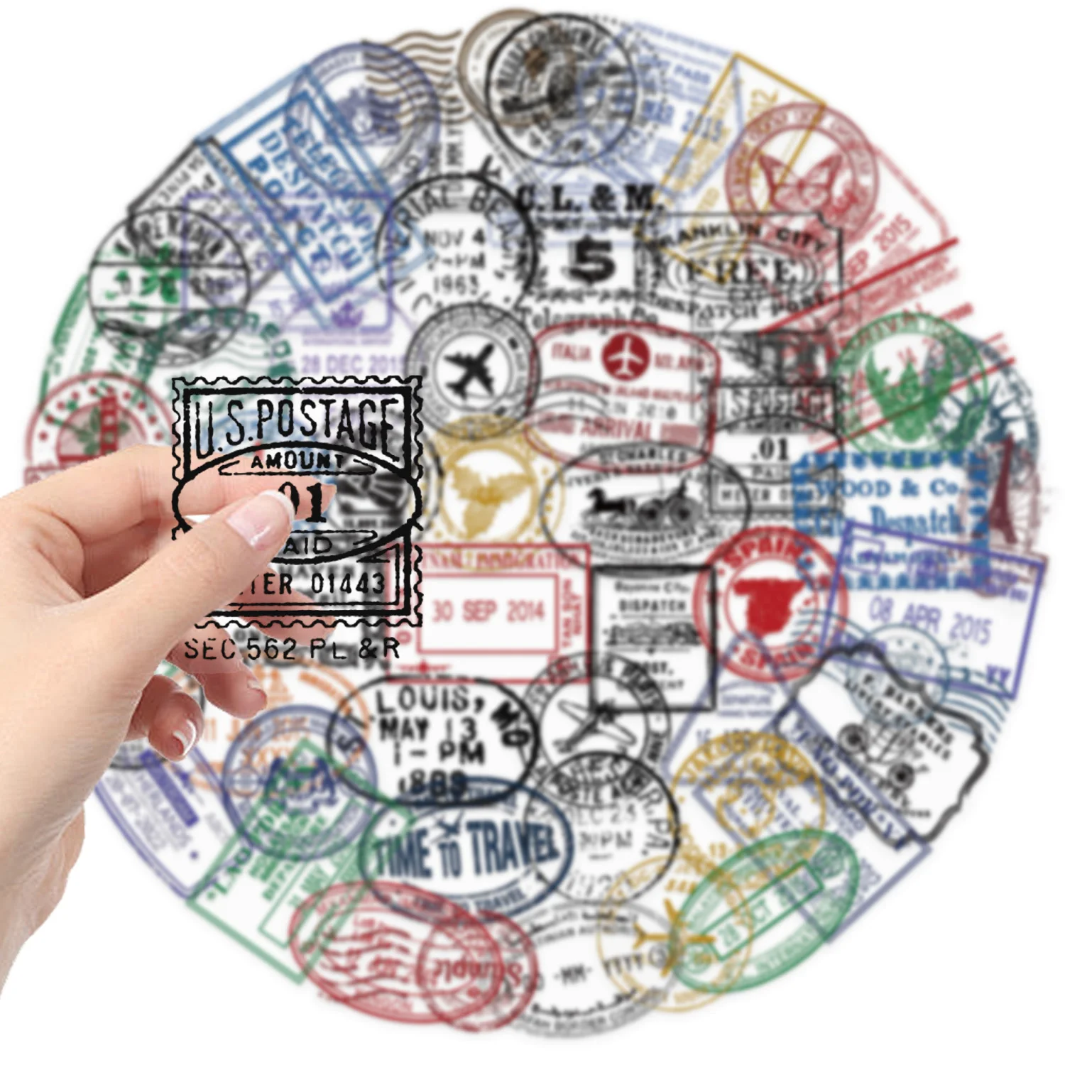60PCS Postmark Retro Graffiti Stickers