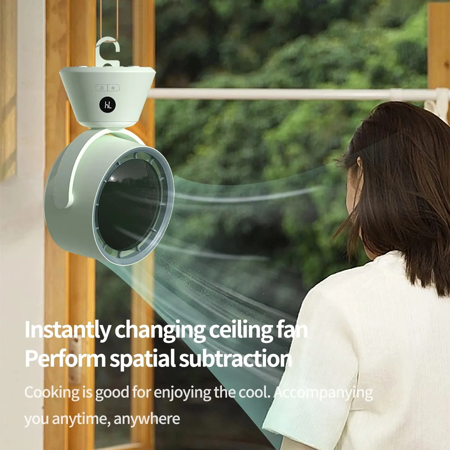 2024 New Desktop Digital Display Electric Fan for Home, Silent Atmosphere, Night Light, Small Fan, Office, High Speed Turbo Fan