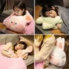 Cute Throw Pillow Animal Face Sleeping Pillows Soft Warm Hands Pillows Student Dormitory Nap Rabbit Cushion Sofa Home Textile 1