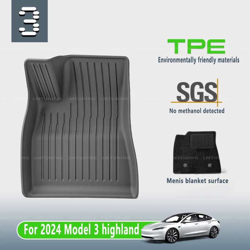 Für Tesla Modell 3 Highland 2024 Fußmatten lhd rhd Allwetter schutz Auto  Bodenbeläge Frunk Kofferraum Cargo Liner Matte - AliExpress