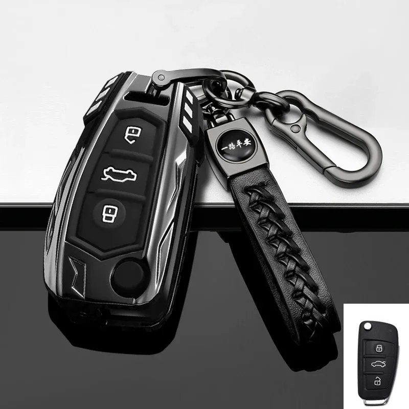 

Zinc Alloy Car Folding Key Cover Case for Audi A3 8L 8P A4 B6 B7 B8 A6 C5 C6 4F RS3 Q3 Q7 TT 8L 8V S3 Key Fob Shell Accessories