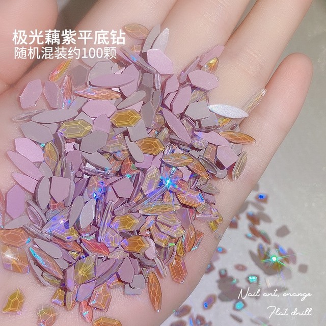 Aurora Nail Parts 3D Gems Nails Art Decoration Nail stone Nail Shaped Drill Rhinestones Mix Crystal Nail Art Accessories
