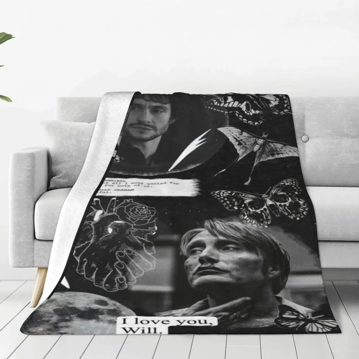 

Mads Mikkelsen Actor Star Blankets Flannel Printed Breathable Ultra-Soft Throw Blankets for Sofa Couch Bedding Throws
