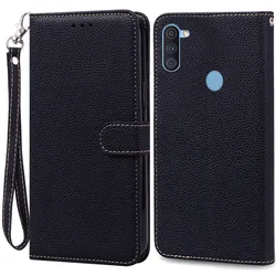 Premium Flip Leather Wallet Case for Samsung Galaxy - Protective Bumper Shell Coque s (Black -Strap)