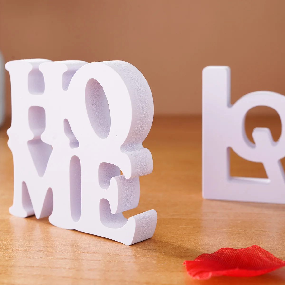 1PC, white double-layer heart-shaped LOVE/HOME letter decorative item