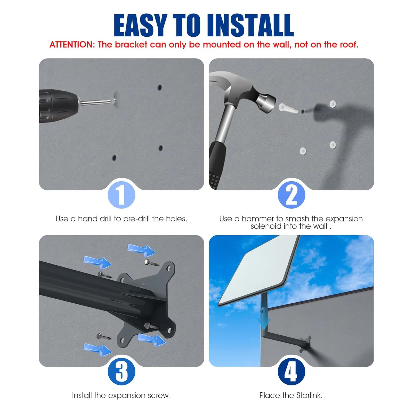 Starlink Mounting Bracket wall mount bracket starlink mounting kit for Starlink Pole Wall Mount Bracket V2 Satellite