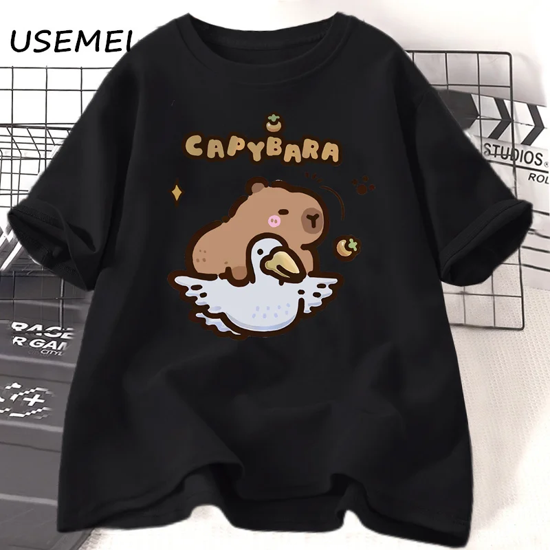 Funny Capybara T-shirts Men Women Summer Cute Animal T Shirt Cotton Short Sleeve Graphic T Shirts Streetwear Women's Clothing 4