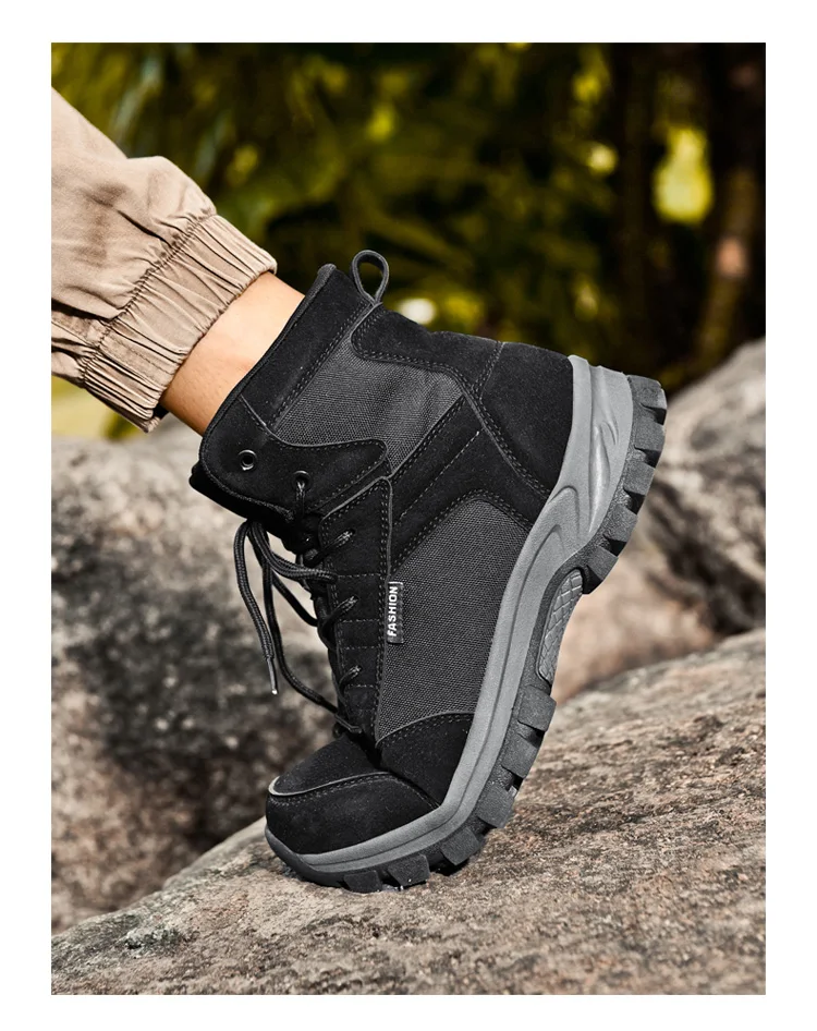 Large Size 47 Men's Hiking Boots High-end Mountain Boots Outdoor Trekking Tourism Shoe Wear-resistant Men Walking Hunting Tactic
