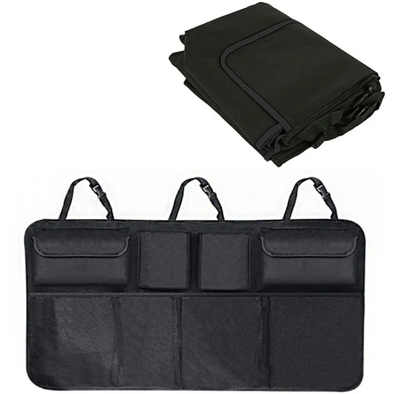 Car trunk storage bags suv car rear seat backrest hanging bags net car storage boxes bags