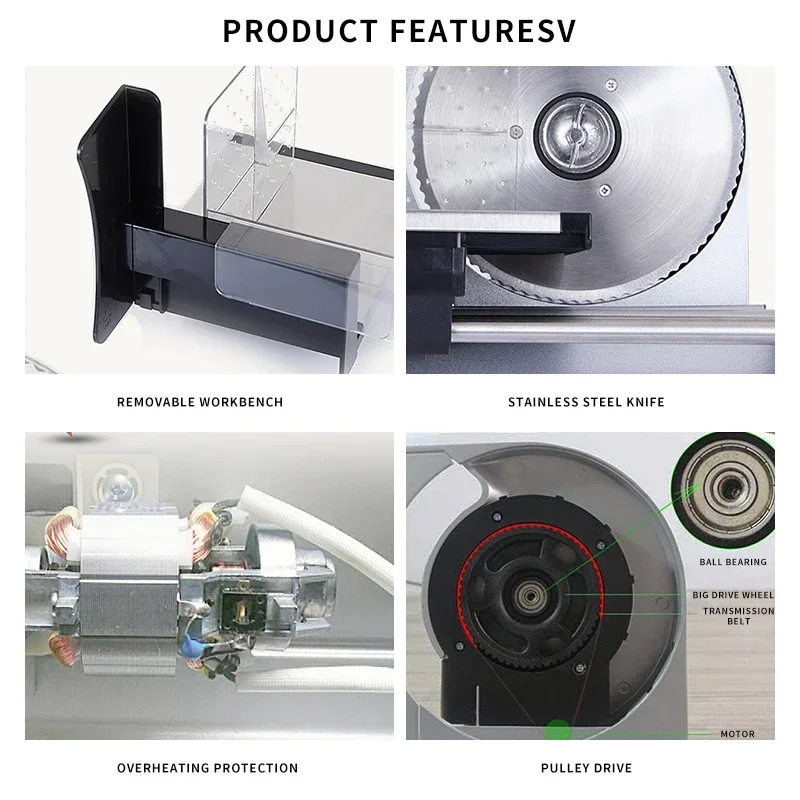 Electric Food Slicer 220V Household Desktop Fruit Lamb and Beef Slicers 0-22mm Bread Ham Vegetable Meat Cutting Machine vegetable cutter,meat slicer