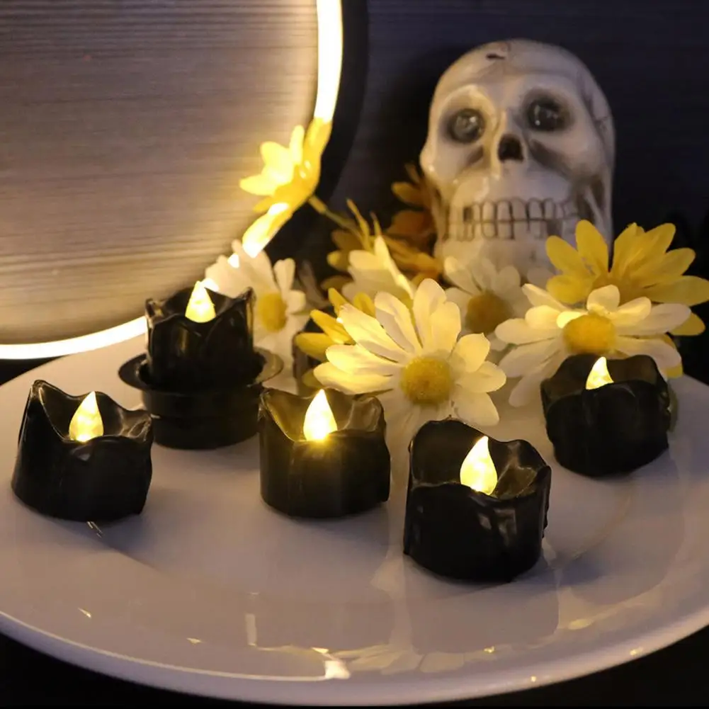 

6Pcs Non-Glaring PP Material Decorative No Fire Hazard LED Candle Lamp Photo Props LED Tealights for Household