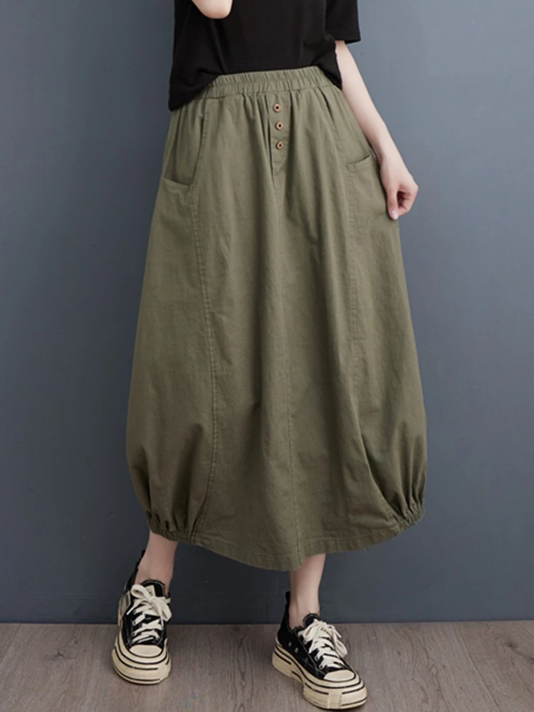 High Waist Casual Skirts Women New Arrival 2023 Summer Vintage Style