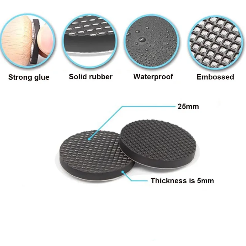 Anti-slip Self-adhesive Table and Chair Legs Rubber Pads Round Square Floor Protectors 5/20/45/80pc 20/25/28/40/80mm furniture leg pads rubber pads furniture pads