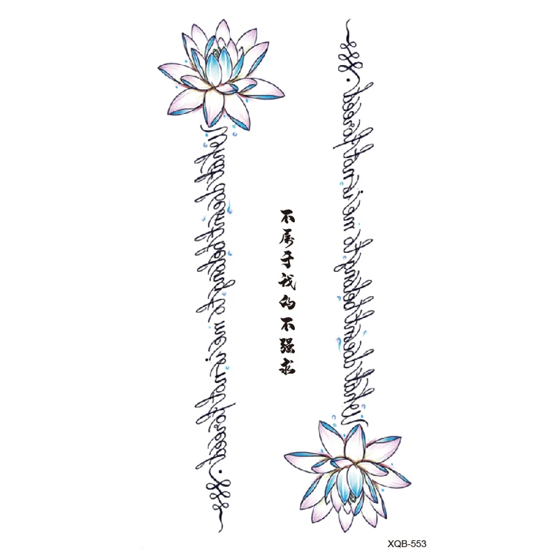 10 stile Lotus/Blume Wasserdicht Temporäre Tattoos Männer Henna Tatoo Aufkleber Tattoo Körper Kunst Gefälschte Tattoos – Detail 4