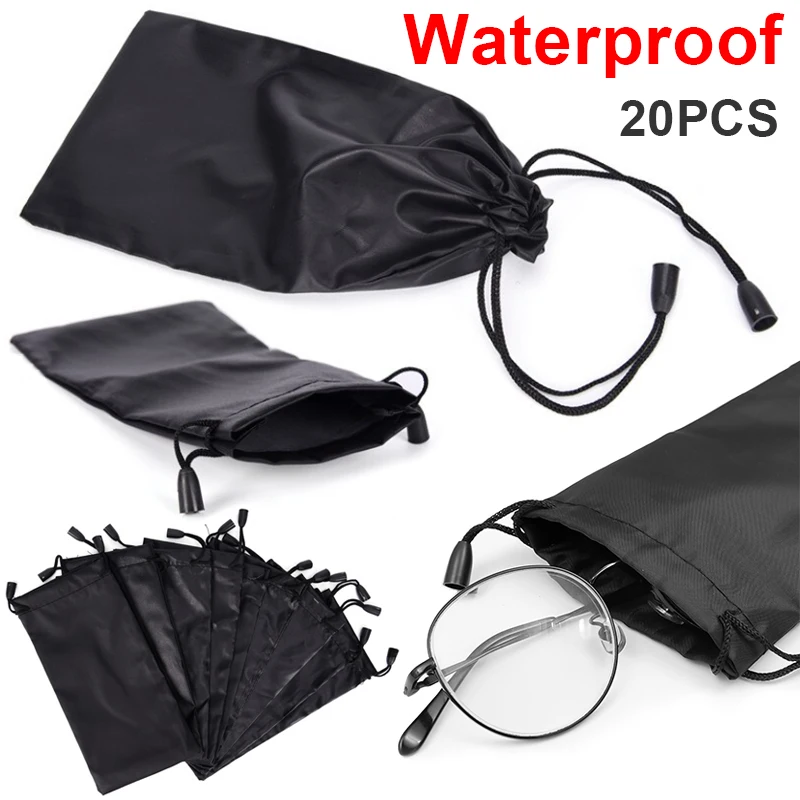 

20pcs Glasses Bags Soft Waterproof Drawstring Microfiber Dustproof Pouch Pocket Sunglasses Carry Bag Portable Eyewear Container