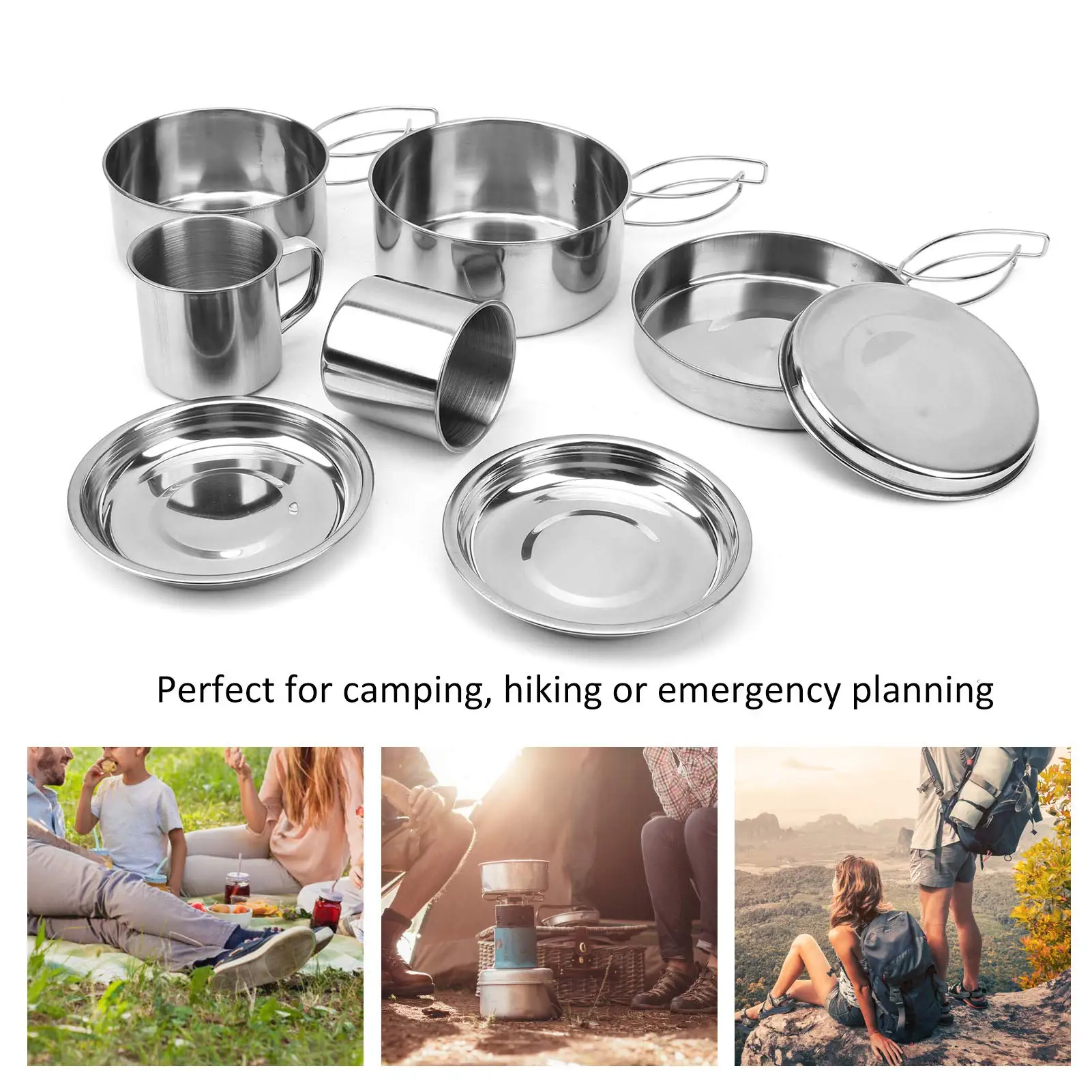 Outdoor Portable Cookware kit Lightweight and Foldable Suitable for Outdoor Travel Nature Hiking Fishing Picnicking Household