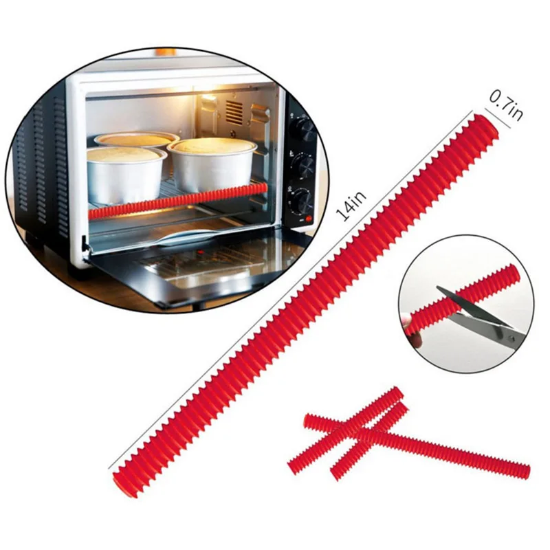1pc Silicone Threaded Heat Resistant Oven Rack Edge Protector Guard Cover Microwave Oven Anti-Hot Bar Kitchen Baking Accessories
