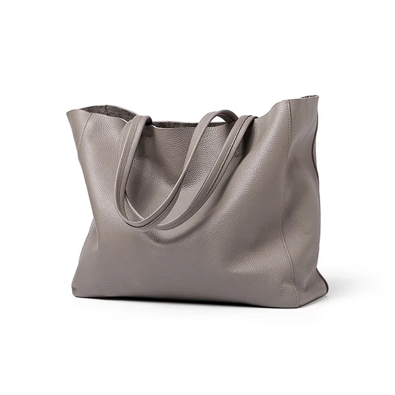 Women Genuine Leather Bags Designer Style Large Capacity Handbags 2023 Cowhide Leather Shoulder Bags Tote S4388