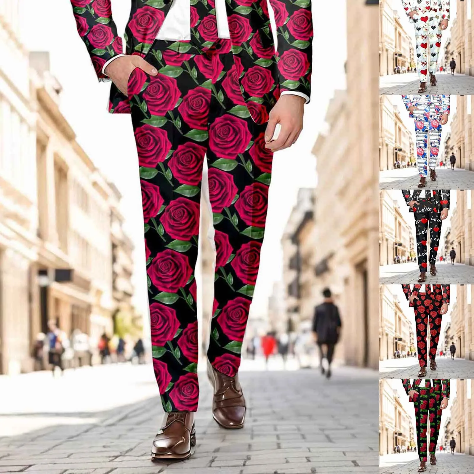 

Мужские брюки с принтом «All Print Rose Love»