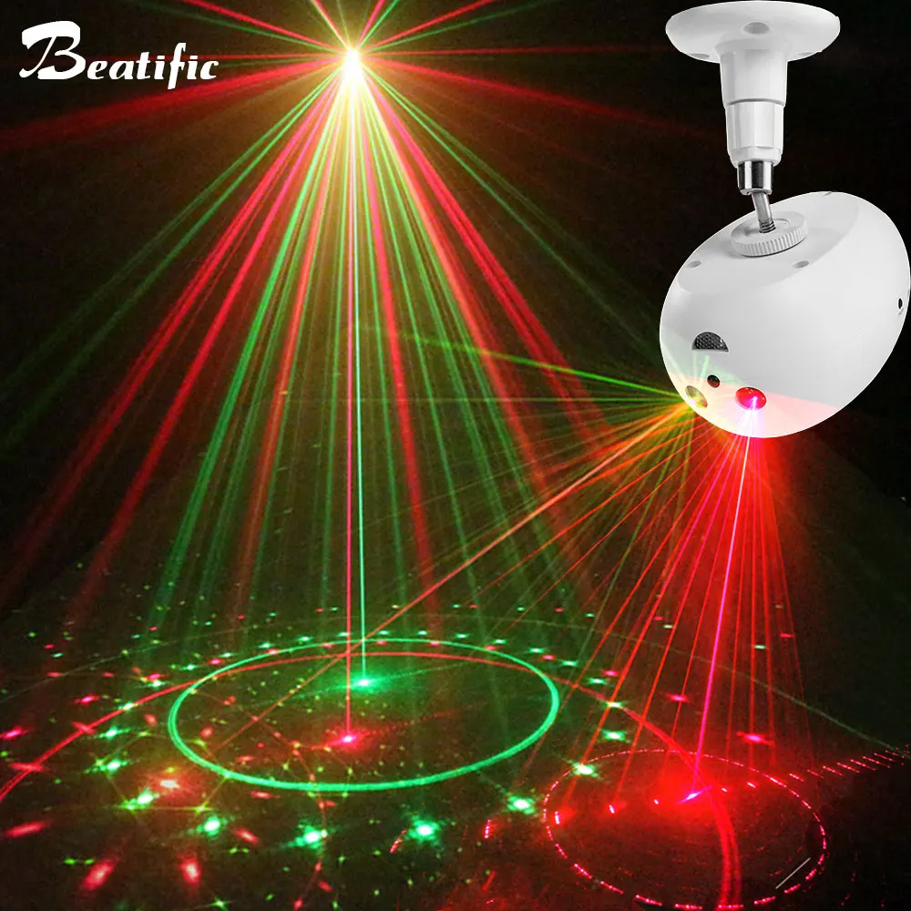 Karaoke Party Lights RGB LED DJ Disco Light Strobe Stage Laser Projector for Dance
