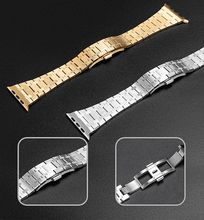 Stainless Steel Strap For Apple Watch Band 49mm 45mm 41mm 40mm 44mm Metal correa Bracelet belt iwatch series 7 6 5 SE 8 9 Ultra