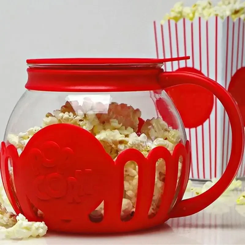 New Popcorn Maker Microwave Snack Popcorn Air Poppers 2.25 Quart Popcorn Bowl Borosilicate Kitchen Accessories for Homemade liji