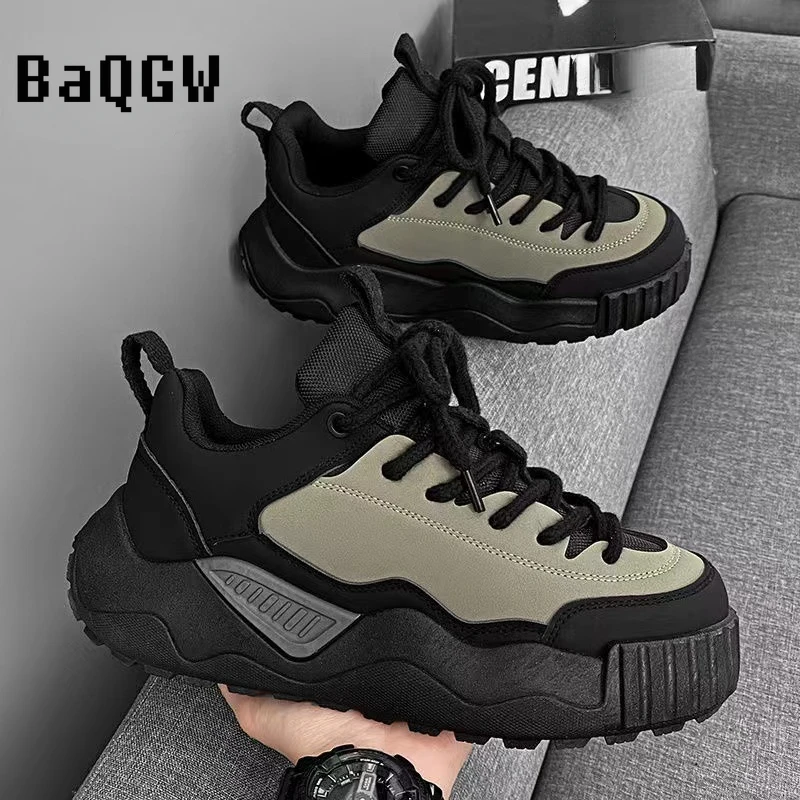 

Designer Color Block Luxury Chunky Sneakers for Men Casual Thick Platform Fashion Casual Shoes Sports Running Trainers Tenis