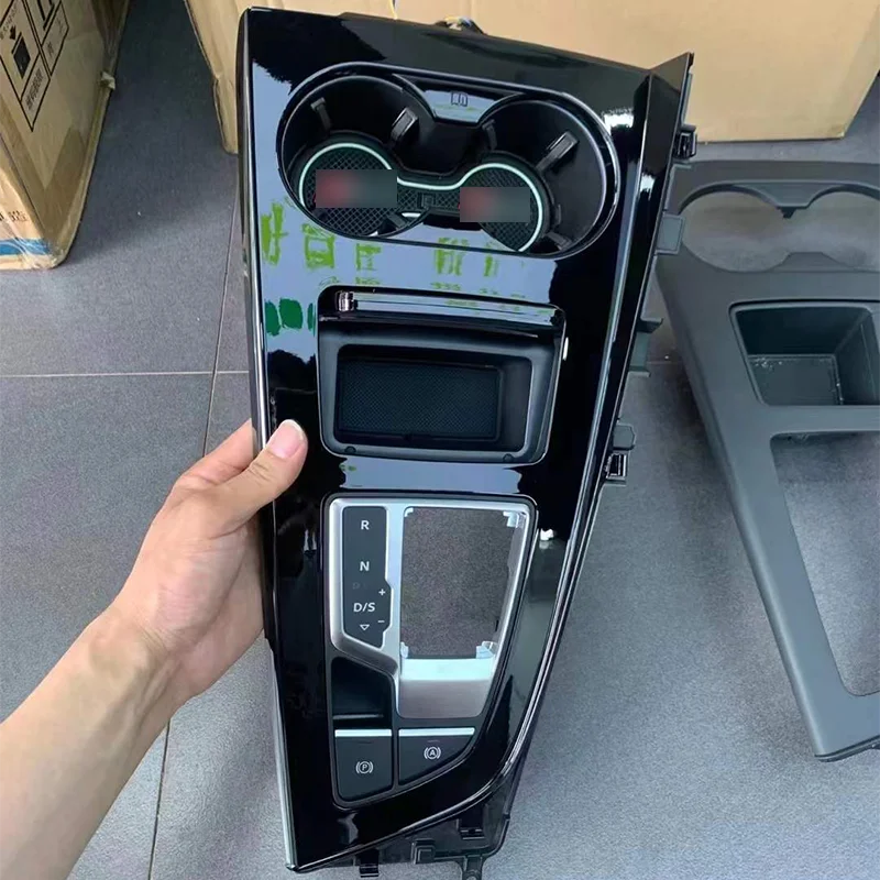 Audi A4 A5 B9 인테리어 밝은 검정색 페인트 센터 라이트 기어 패널 라이트 LED 주변 조명용 센터 제어 장식 패널