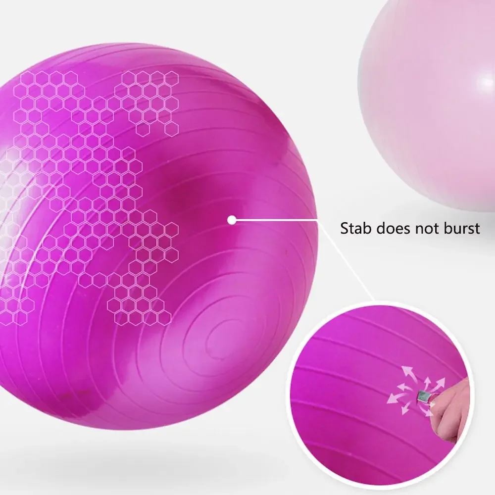 round PVC Yoga Ball Thickened Explosion-Proof Fitness Ball for Gym Exercise Balance and Pilates for Pregnant Women Children