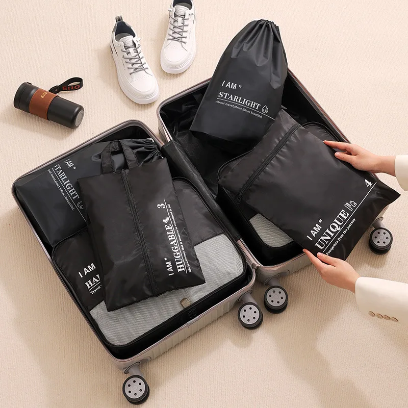 

Travel 6 Pieces Set Storage Bags Suitcase Packing Organizer Portable Luggage Organizer for Underwear Clothing Shoes Sorting Bags