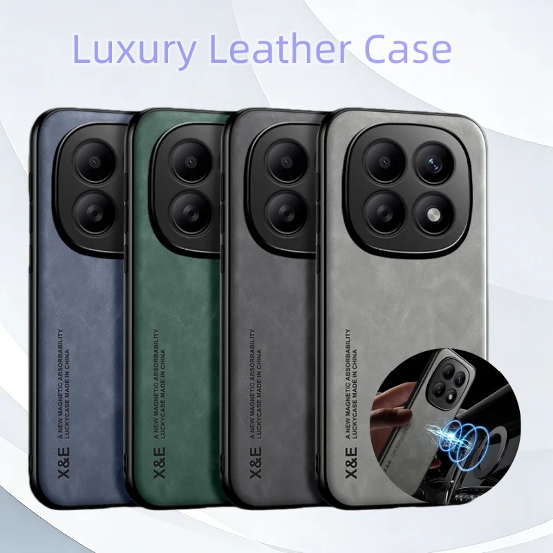 Luxury PU Leather Smartphone Case with Magnetic Car Mount Holder