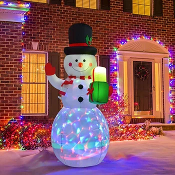 5FT 1 5m inflatable snowman Santa Claus Christmas Outdoor decorations LED lit giant party New