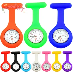 Fashion Electronics Pocket Watches Mini Silicone Nurse Watch Brooch Pins Unisex Watches Clock Free Battery Watch