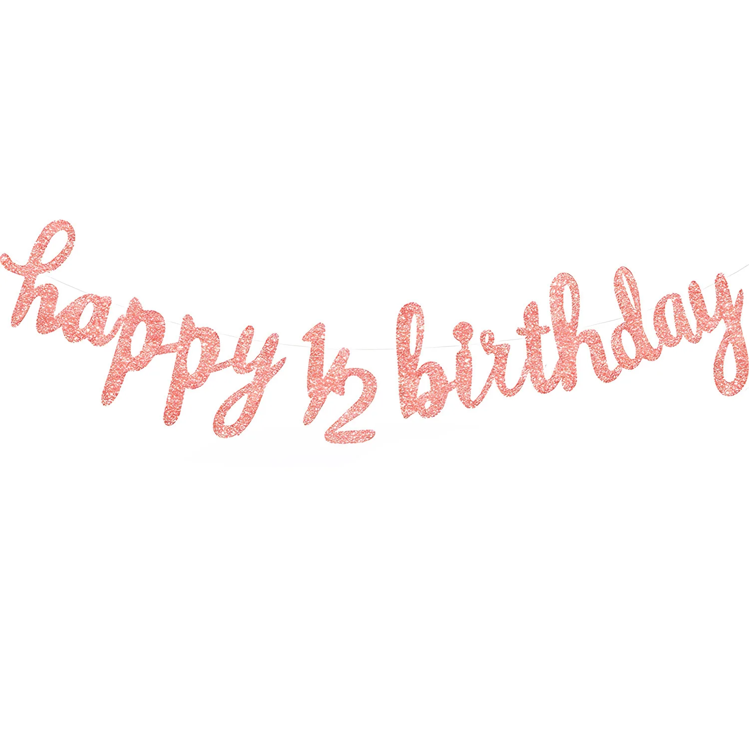 1 Satz glitzernde halbe Jahr alles Gute zum Geburtstag 1/2 Banner Cupcake Topper für Babyparty 6 Monate Geburtstagsfeier Foto Requisite Dekoration – Detail 2