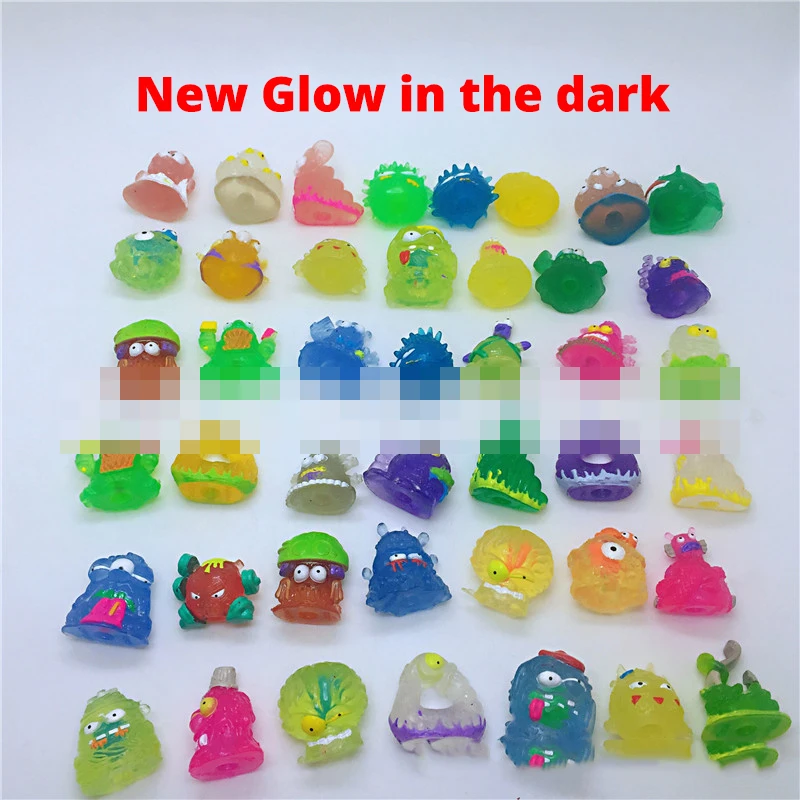 100pcs/lot New Transparent Jelly Trashs Mini soft Figure Packing Grossery Rotten Bin Monster Gang Squishy Toy Cute Collection | Игрушки и