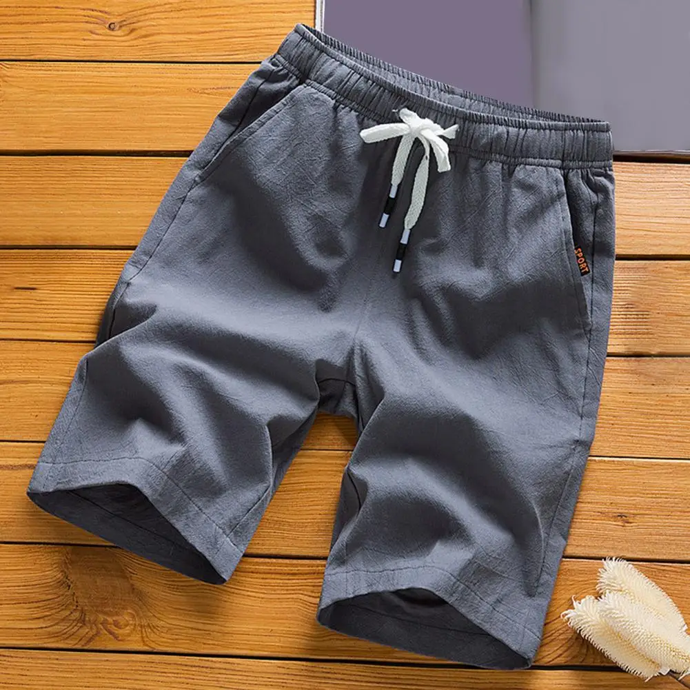 Men Shorts Solid Color Mid Rise Pockets Jogger Shorts Quick Dry Drawstring Summer Lace-up Knee Length Short Pants Cargo Shorts 40%hotcasual summer men solid color multi pockets drawstring baggy cargo shorts pants