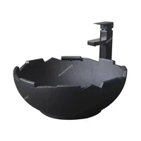 อ่างล้างหน้าเซรามิกสีดำแบบใหม่ ดีไซน์สร้างสรรค์รูปทรงเปลือกไข่ อ่างล้างหน้าสำหรับบ้าน อ่างล้างหน้าสำหรับระเบียง อ่างล้างหน้าแบบวางบนเคาน์เตอร์ 6