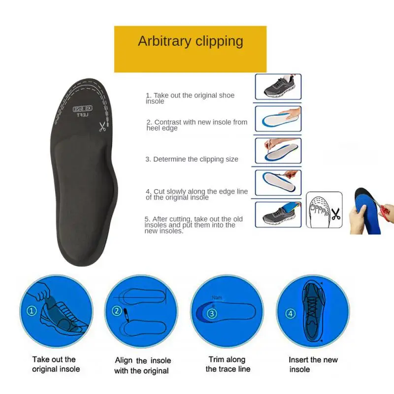 Severe Flat Feet Insoles Orthotic Arch Support Inserts Orthopedic Shoes Sole For High Heel Plantar Fasciitis Men Woman