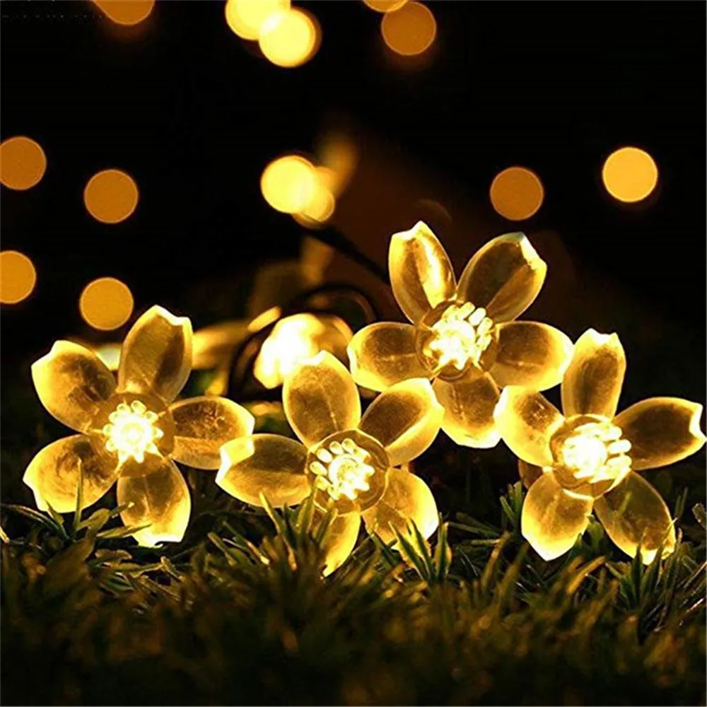 solar step lights Flower Solar String Light Outdoor Christmas Garland 100 Led Fairy Light Waterproof Solar Power Lamp for Patio Garden Party Decor solar outside lights