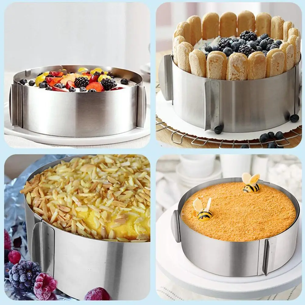 430 Stainless Steel Telescopic Mousse Ring Rustproof With Scale 6-30cm 6cm 8.5cm 12cm 15cm Heightened Baking Cake Ring
