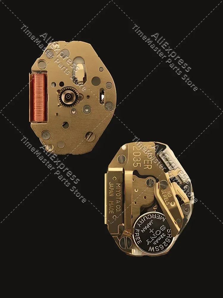 Miyotaスーパー2035新クォーツムーブメントゴールド3ハンド精度日本