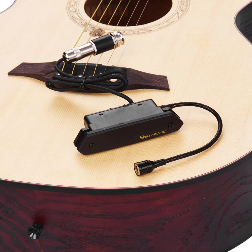 SKYSONIC T-902 Acoustic Guitar Active Soundhole Pickup Magnetic Microphone Dual Pickup Systems With Volume Controls for Classic