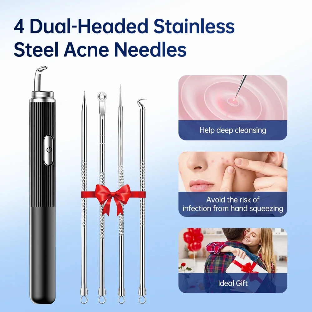 1 Set Visual Blackhead Acne Pimple Blemish Extractor Remover Stainless Steel Needles Remove Tool Face Skin Care Pore Cleaner