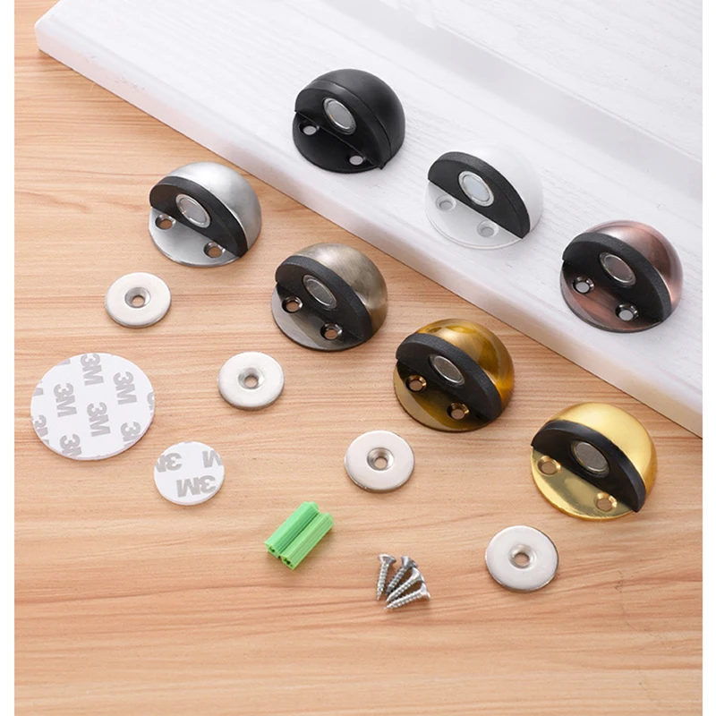 Non-punching Sticker Hidden Stainless Steel Rubber Door Stop Door Stopper Clip Buckle Floor Type Nail-free Stopper door stopper silicone door stopper door stopper bumpers
