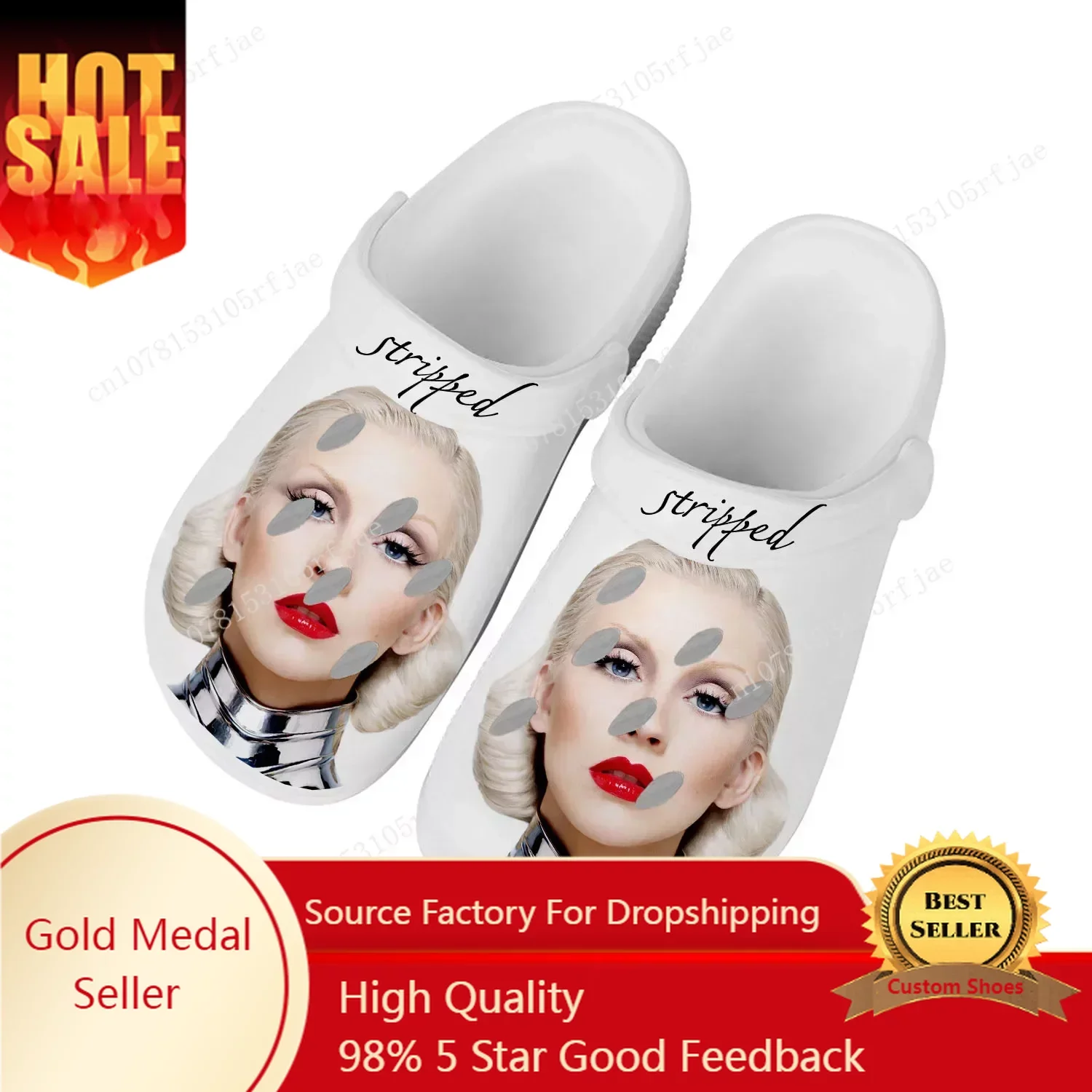 

Christina Aguilera Home Clog Mens Women Youth Boy Girl Sandals Shoes Garden Bespoke Customized Breathable Shoe Hole Slippers