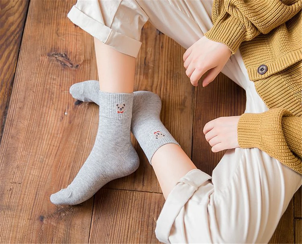 3 Paar Neue Damen-Socken im koreanischen Stil, mittellange Socken für Mädchen, Gemüse, Pilze, Tomaten, Mais, Auberginen, Kunst, lustige Socken, Dropship – Detail 32