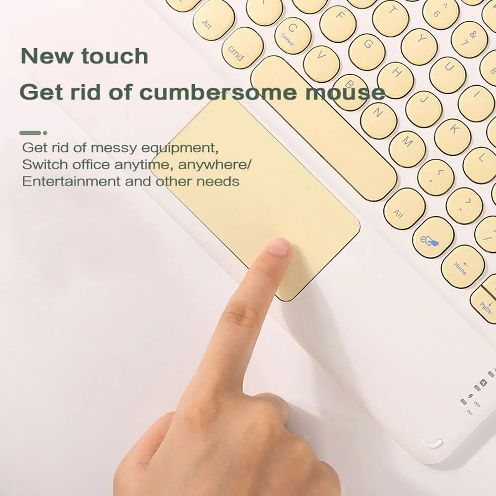 Teclado Bluetooth sem Fio com Touchpad e Mouse Retroiluminação Rgb Russo Português Espanhol Coreano Tablet Ipad Android Windows - Imagem 6