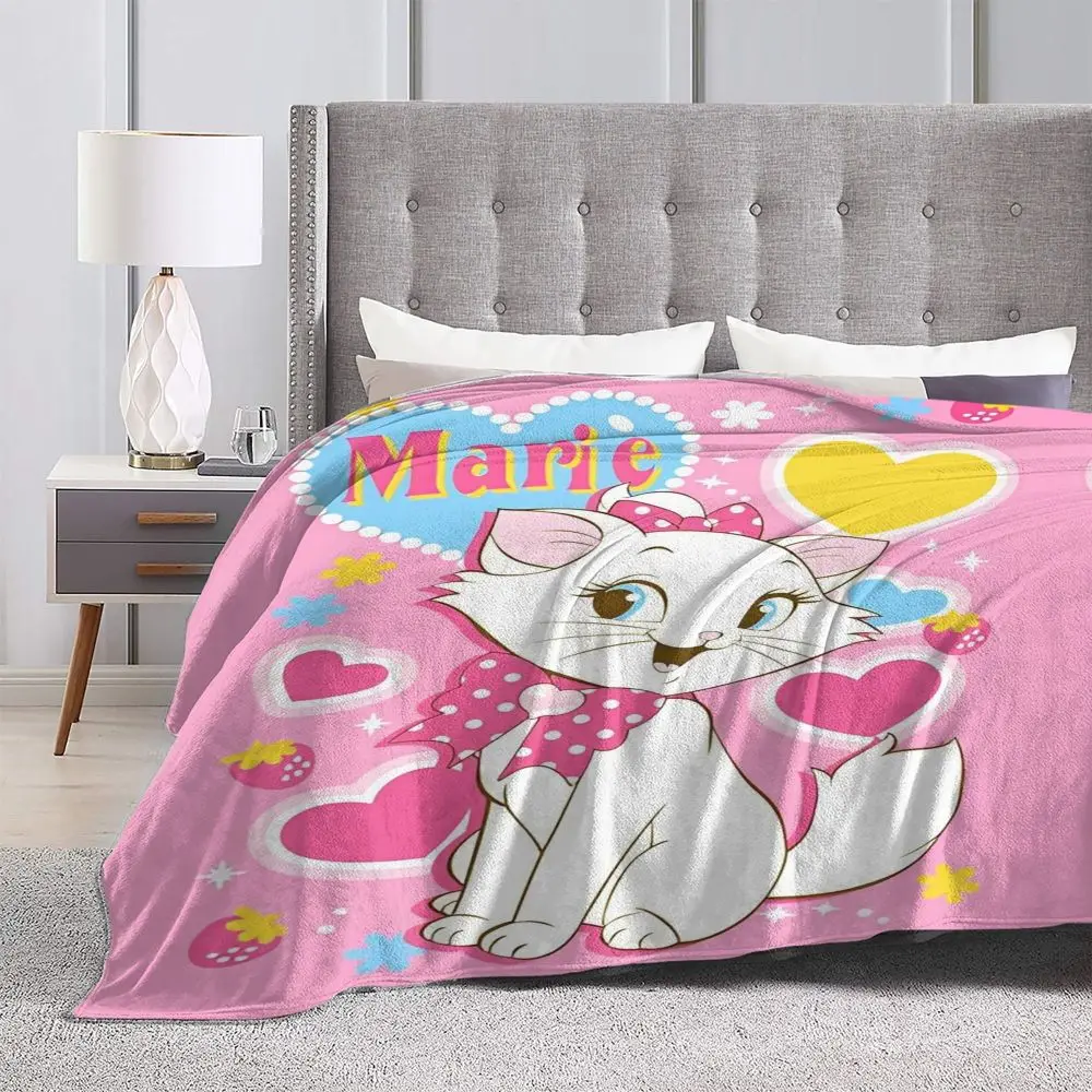 Description Picture 6 of itemSuper Warm Blanket Airplane Travel Aristocats Marie Cat Kawaii Anime Throw Blanket Flannel Bedspread For Couch Chair Bed Cover