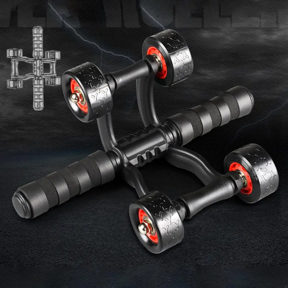 Ab Wheel Roller Stabile Ab Training Wheel Funzionamento Semplice Impugnatura Forte Utile Indoor Outdoor 4 Ruote Ab Muscle Wheel