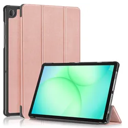 Premium Trifold Magnetic Stand Cover for 11'' Tablets with Auto Sleep Function (Rose gold)